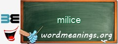 WordMeaning blackboard for milice